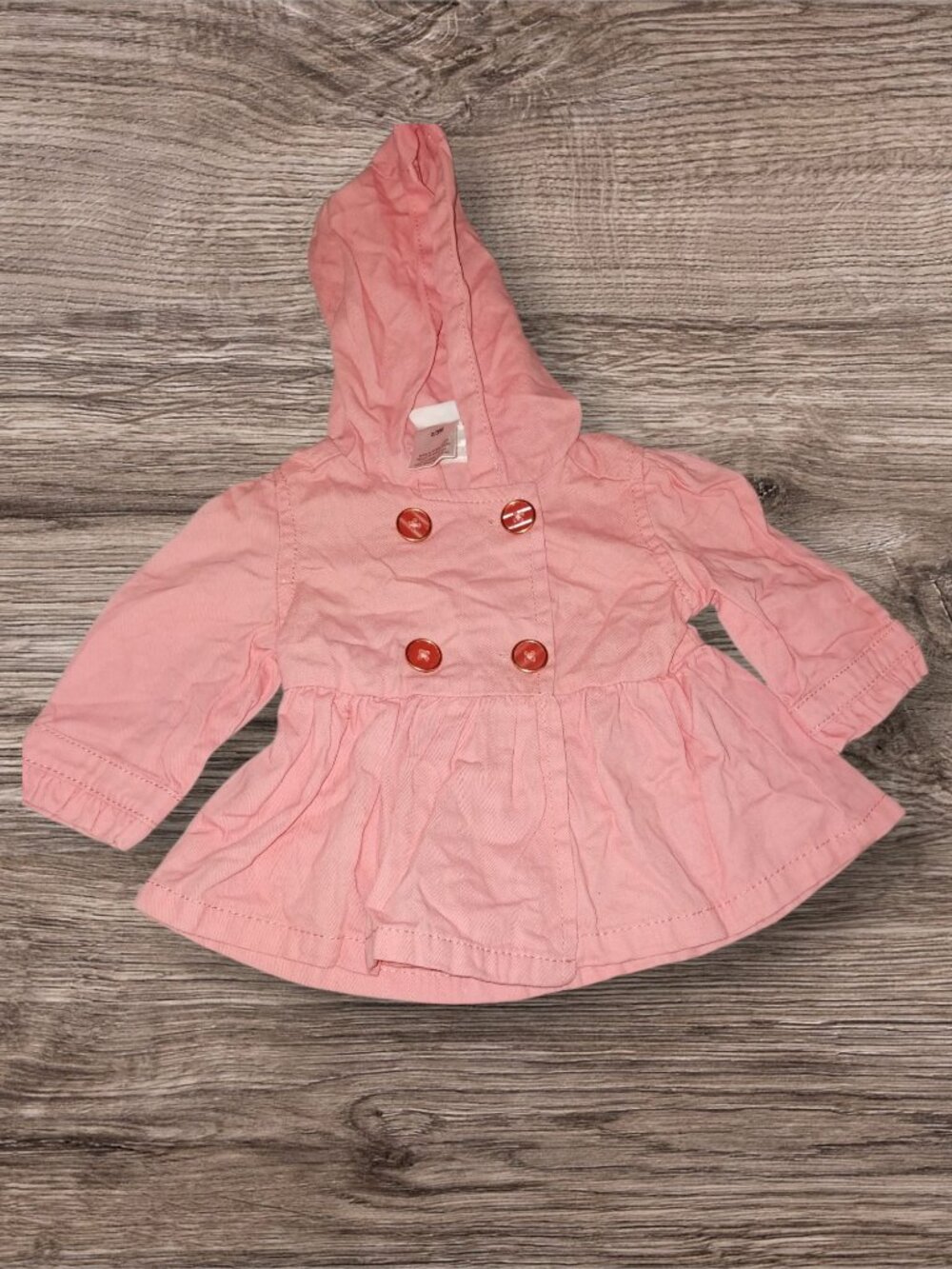 Little Lass Baby Girls Pink Hooded Peacoat Jacket 0-3 Months